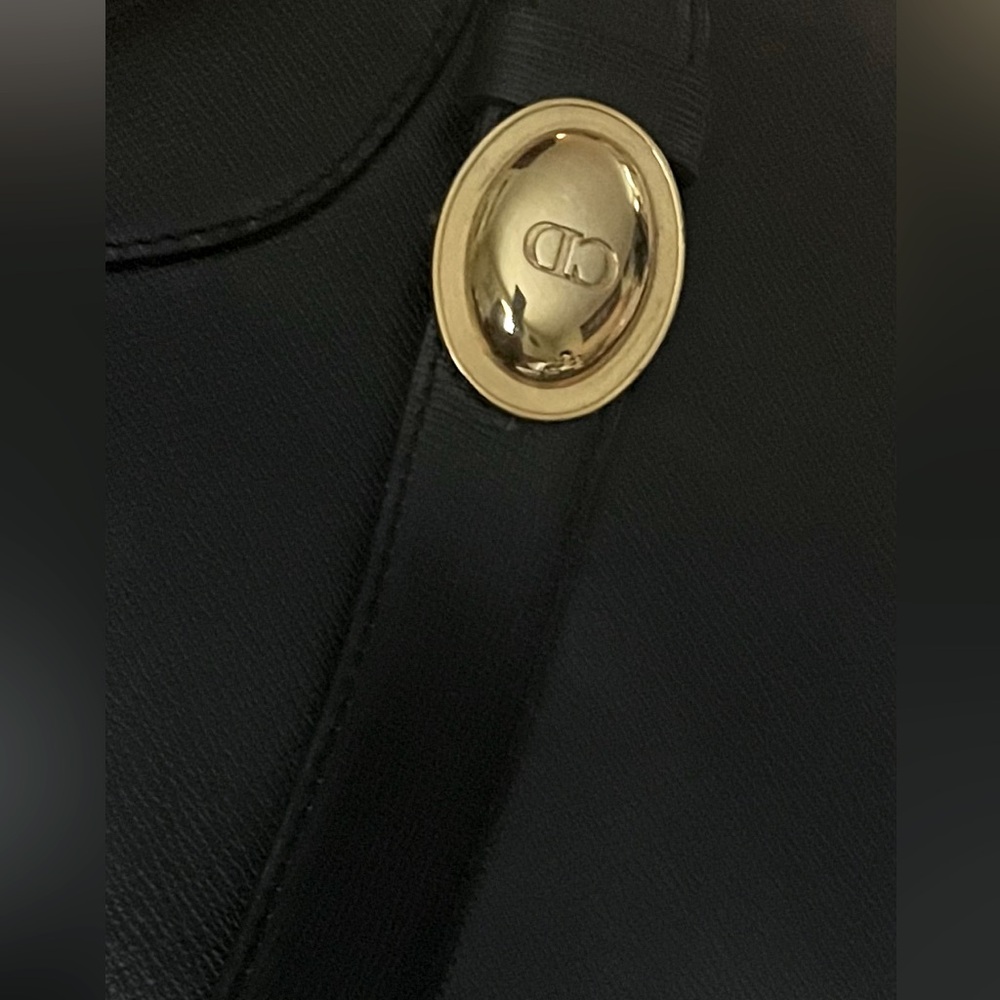 Christian Dior Gold Logo Accent Black Leather Handle Bag Dior Dusty - Picture 5 of 15